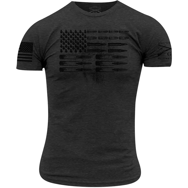 Superprijs Grunt Style Ammo Flag T-shirt - Heather Charcoal S