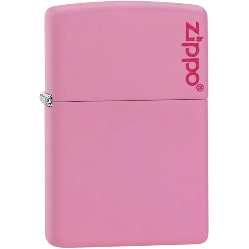 Zippo Logo Matte Zakaansteker - Roze Flitsaanbieding