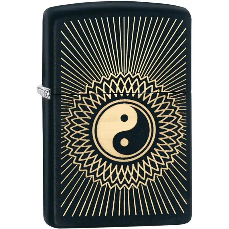 Zippo Yin-Yang Zwarte Matte Zakaansteker Beste Prijs