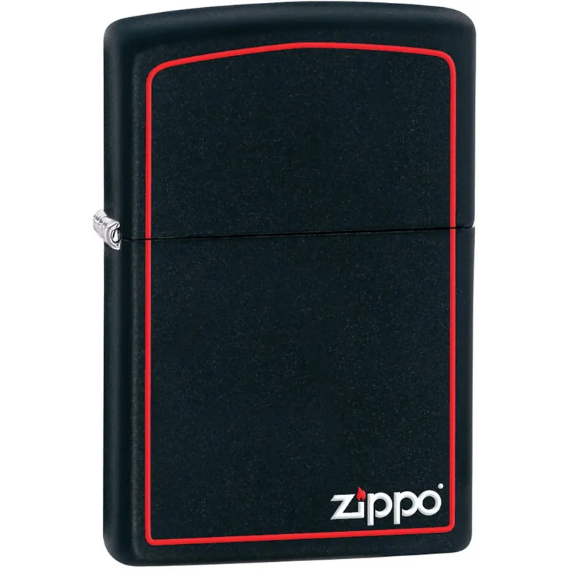 Flitsaanbieding Zippo Zwarte Matte Aansteker met Rand