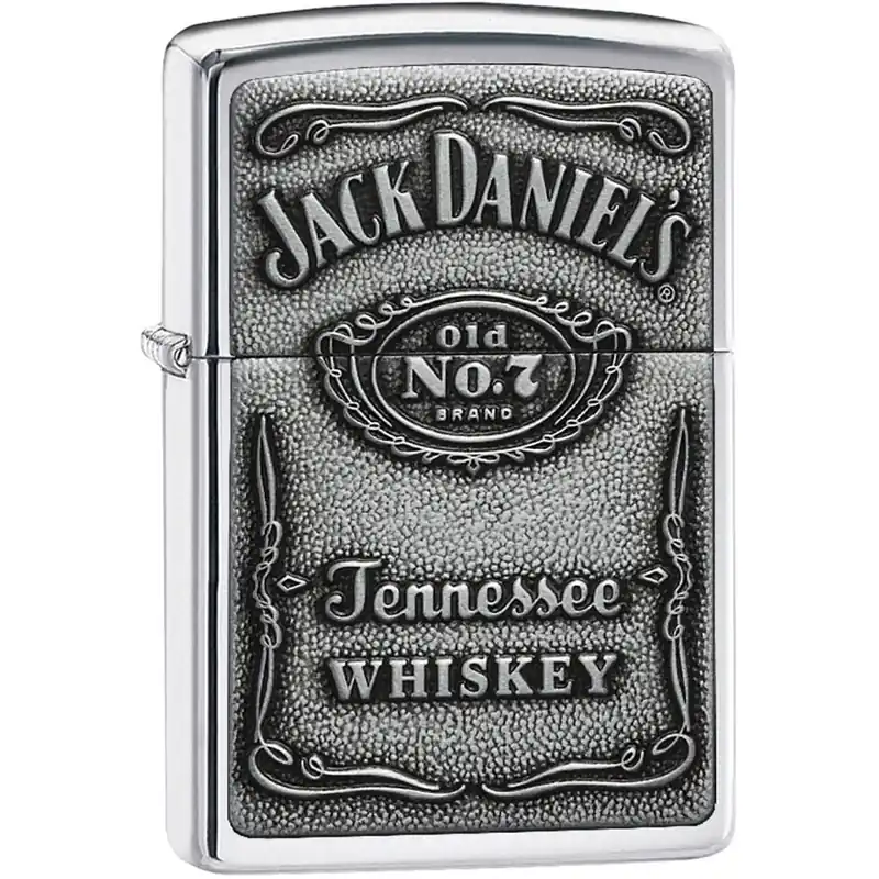 Nu Kopen Zippo Jack Daniel's Label Pewter Emblem Zakaansteker