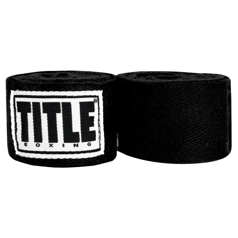 Titel Boksen Traditioneel Geweven Handwraps-Zwart Exclusieve Aanbieding