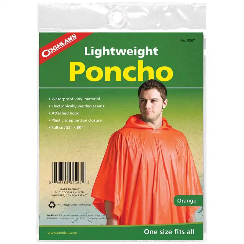 Coghlan's noodponcho met capuchon, herbruikbaar en lichtgewicht, overlevingsnoodgeval Wissen Exclusieve Aanbieding