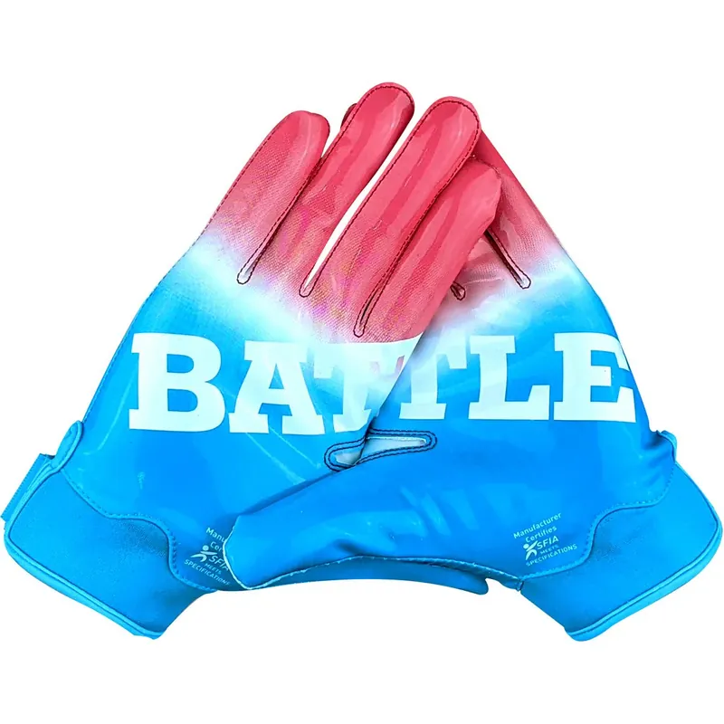 Populair Battle Sports Adult Gradient Doom 1.0 Voetbalhandschoenen - Rood/Wit/Blauw S