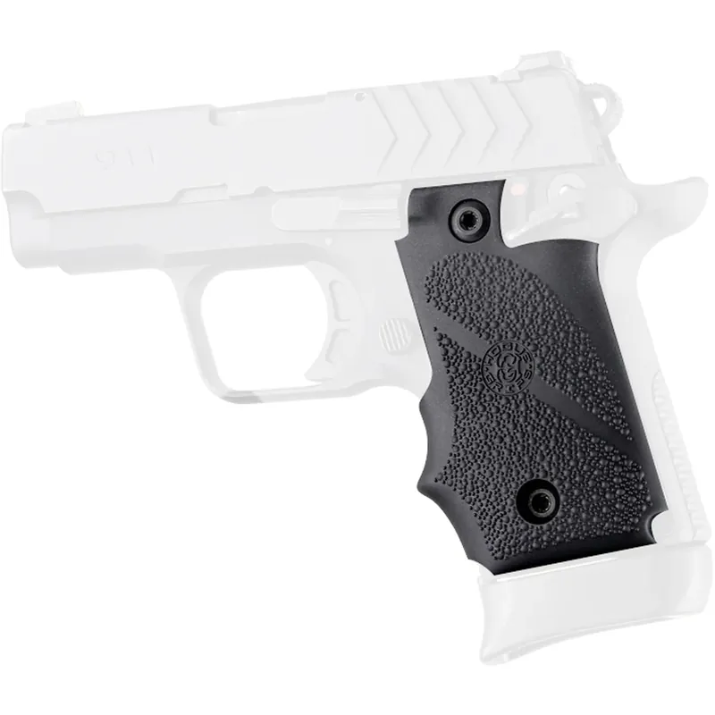 Hogue Springfield Armory 911 .380 Ambi Safety Rubber Grip met vingergroeven Zwart Flitsaanbieding