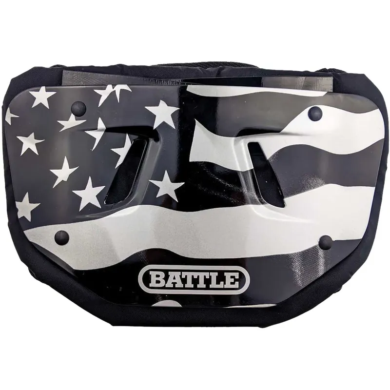 Finale Uitverkoop Battle Sports American Flag 2.0 Chrome Football Achterplaat - Zwart/Wit Jongeren