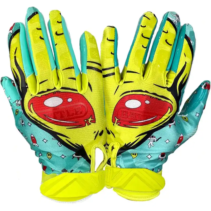 Aanbieding Battle Sports Alien Cloaked Adult Football Handschoenen - Turquoise/Groen S