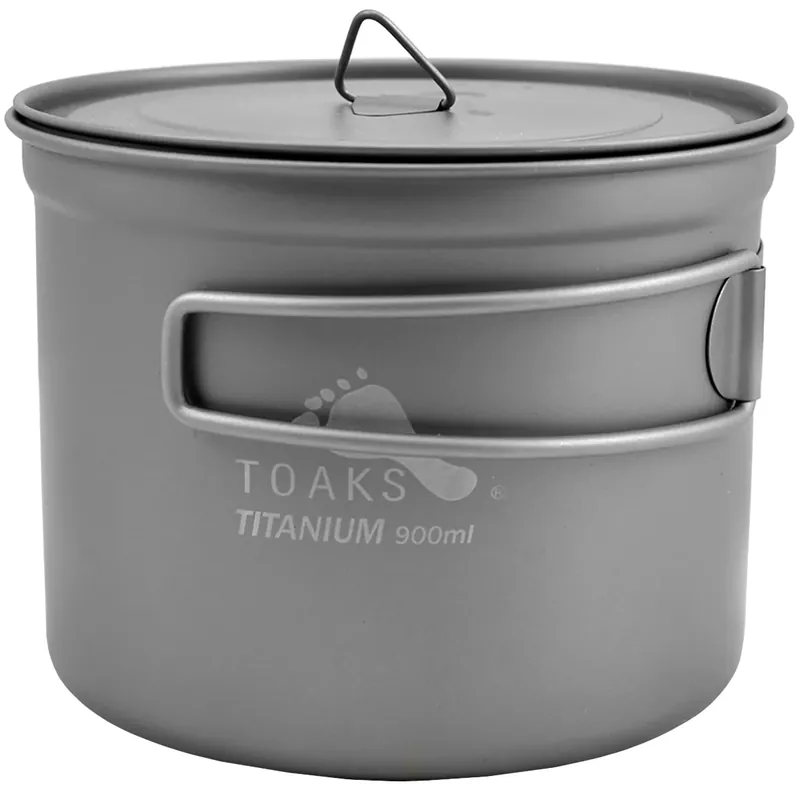 Actieprijs TOAKS 900ml D115mm Titanium Camping Kookpot met Opvouwbare Handgrepen
