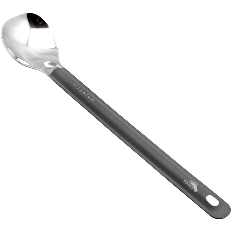 TOAKS Titanium Lepel met Lange Steel en Gepolijste Kom SLV-11 Zilver Express Levering