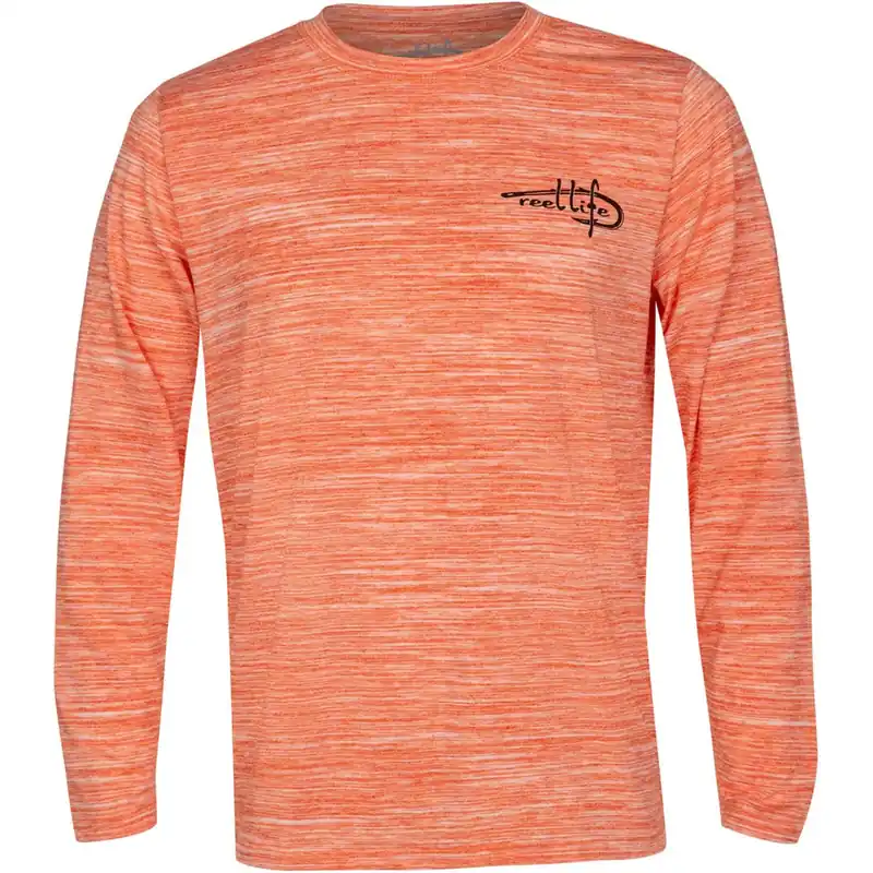 Reel Life Coastal Performance Beach Bound Bronco Shirt met lange mouwen - Spicy Orange S Beperkte Voorraad