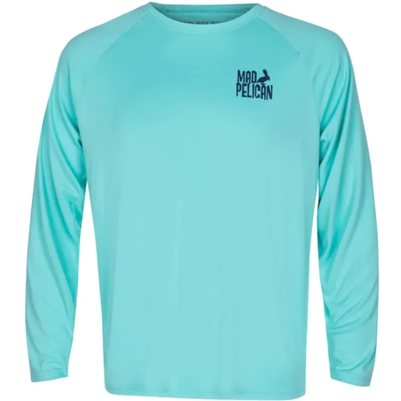 Fabrieksprijs Mad Pelican Drunken Squidy Sun Kicker Raglan UV T-shirt met lange mouwen - Aruba Blauw S