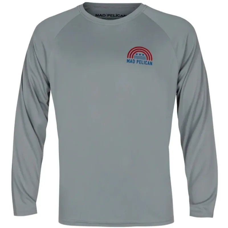 Mad Pelican American Beach Arch Sun Kicker Raglan UV T-shirt met lange mouwen - Legering S Snelle Levering