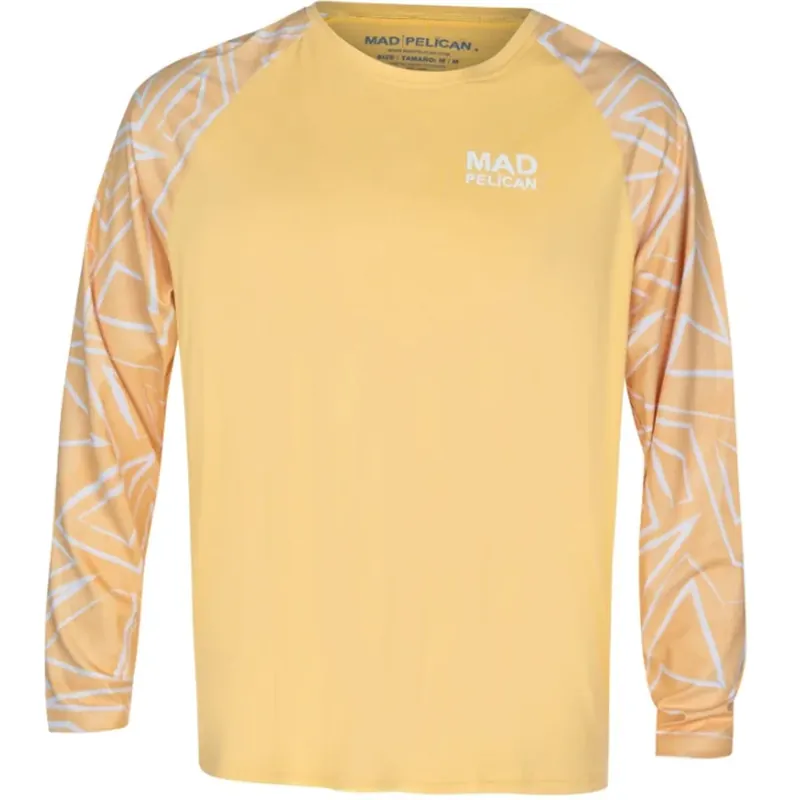 Uitverkoop Mad Pelican Swirl On Edges Sun Kicker Raglan UV T-shirt met lange mouwen - Sunburst S