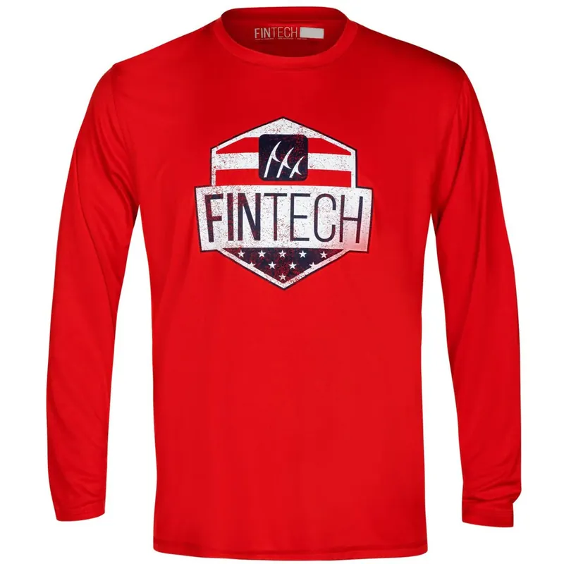 Rechtstreeks Van De Fabrikant Fintech USA Shield Sun Defender UV T-shirt met lange mouwen - Hoog risico rood S