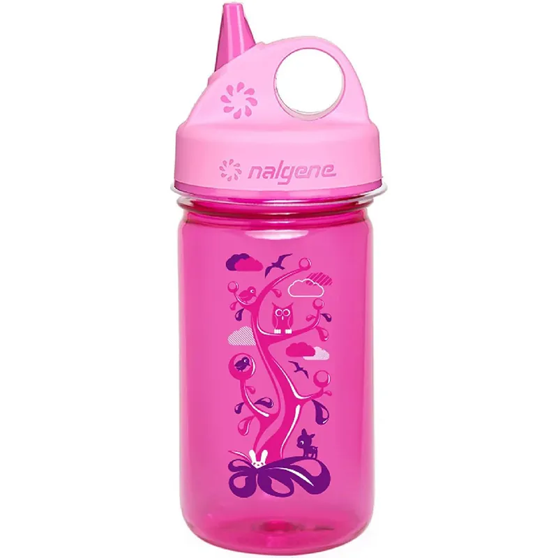 Nalgene Tritan Grip 'n Gulp 12 oz. Waterfles Bosroze/Roze Lage Kosten
