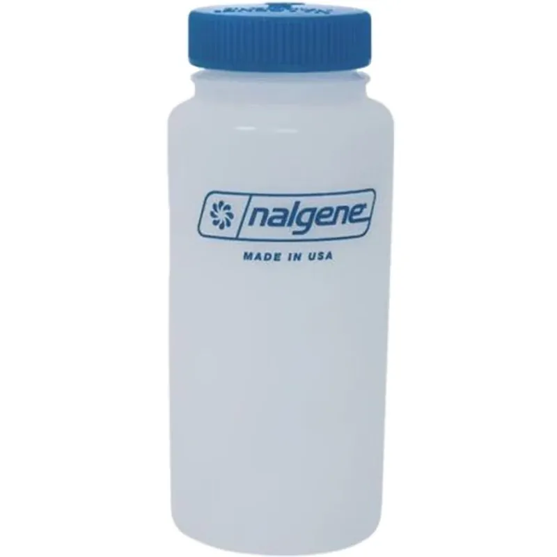 Nalgene HDPE Plastic Brede Mond Opslagfles - Helder/Blauw 16 oz. Lage Kosten