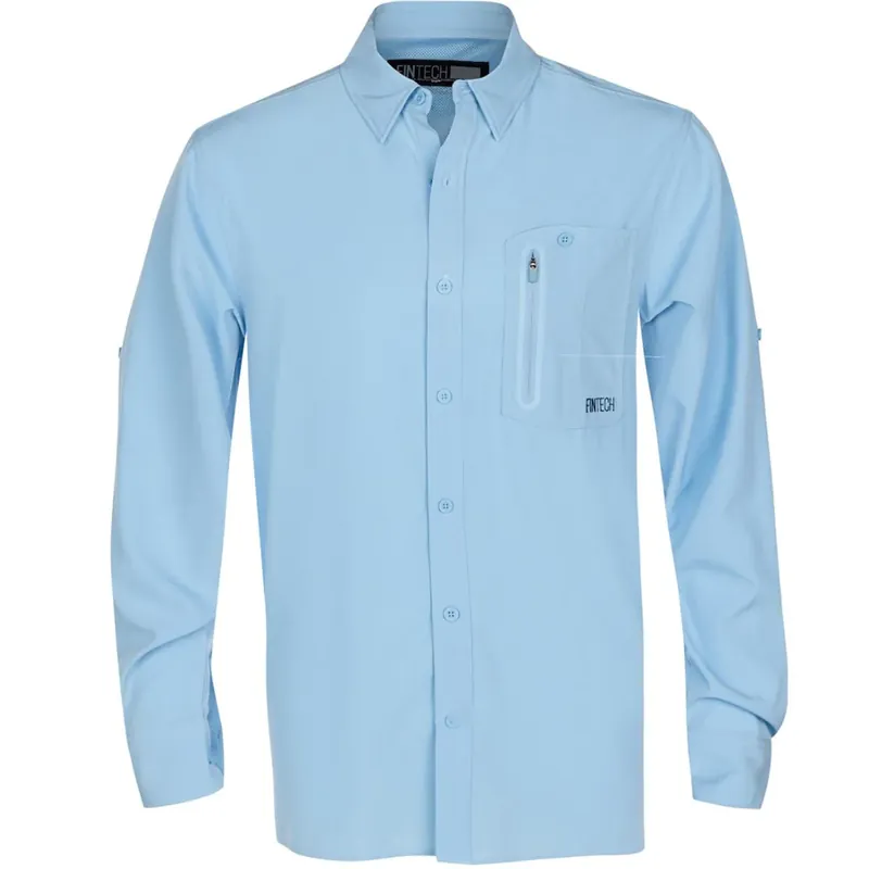 Hoge Kwaliteit Fintech Deep Sea Woven Shirt met lange mouwen - Poederblauw S