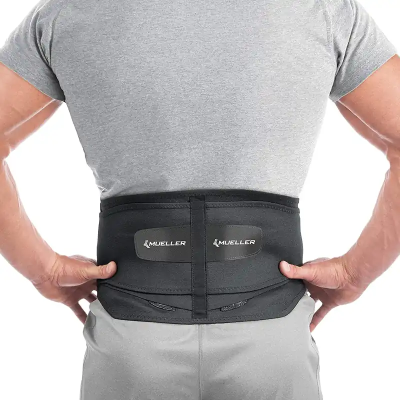 Premium Mueller Plus Size Verstelbare Rugbrace met Lendensteun - Zwart