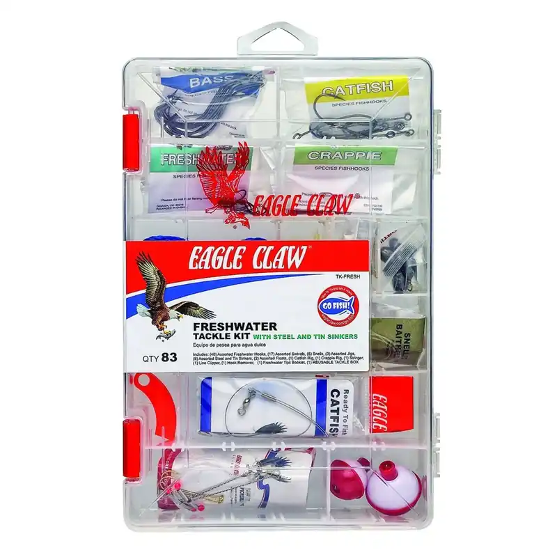 Voordeelprijs Eagle Claw zoetwater visgerei kit, 80 stuks