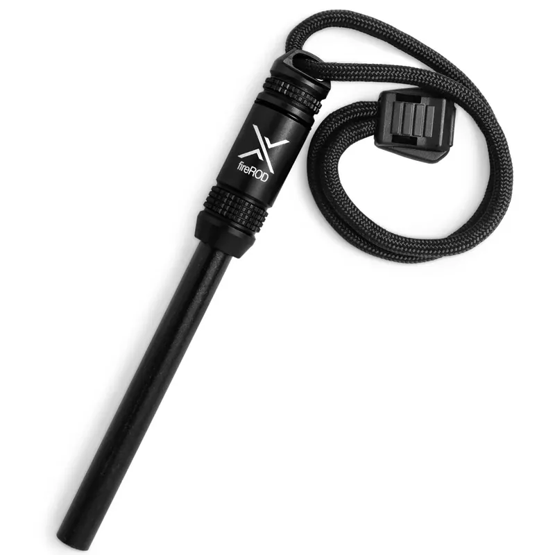 Exotac fireROD Ferrocerium Firestarter met tondelcapsule Zwart Snelle Levering