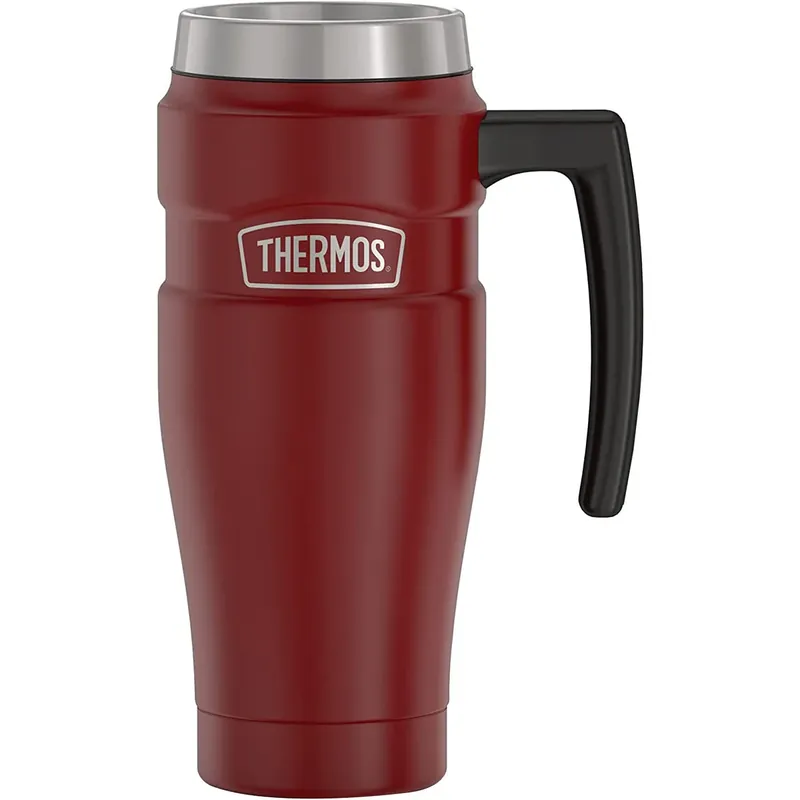Thermos 16 oz. Stainless King Geïsoleerde roestvrijstalen reisbeker met handvat Rood Favoriet