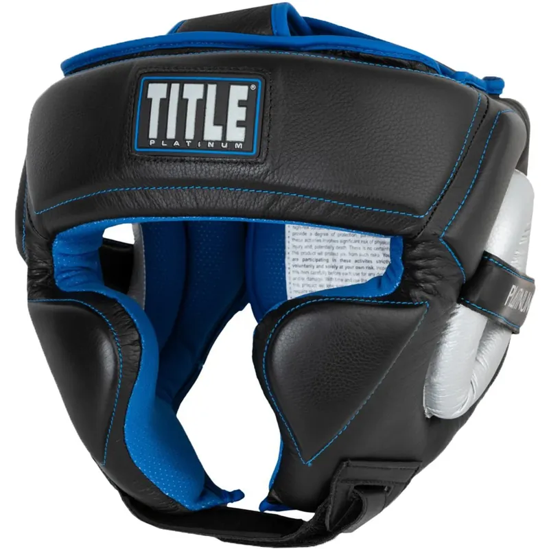 Shop Nu Title Boxing Platinum Perilous Training Hoofddeksel - Zwart/Zilver/Blauw Normaal
