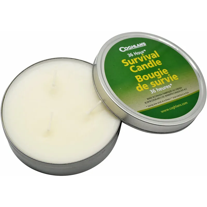 Coghlan's Survival Candle met 3 lonten (bulk), brandt 36 uur, inclusief lucifers Korting