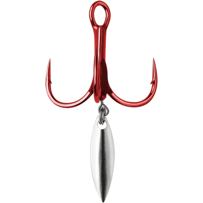 Favoriet VMC Bladed Hybrid Treble Short Fishing Hook 2-Pack - Tin Rood 10