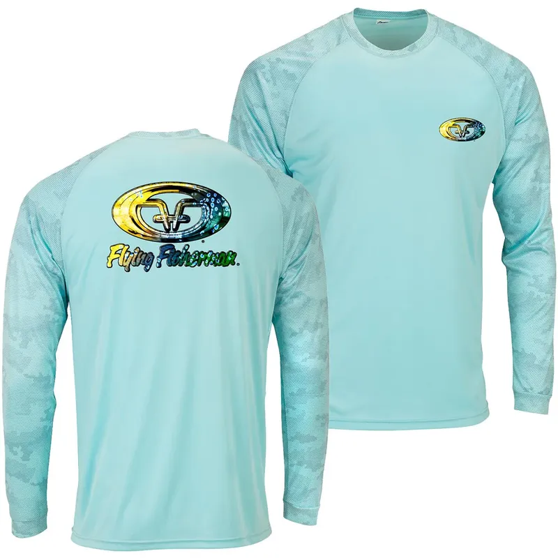 Flying Fisherman Mahi Skin Performance T-shirt met lange mouwen - Aqua M Veilige Betaling