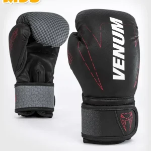 Finale Uitverkoop Venum Kid's Okinawa 3.0 Klittenband Bokshandschoenen - Zwart/Rood 4 oz.