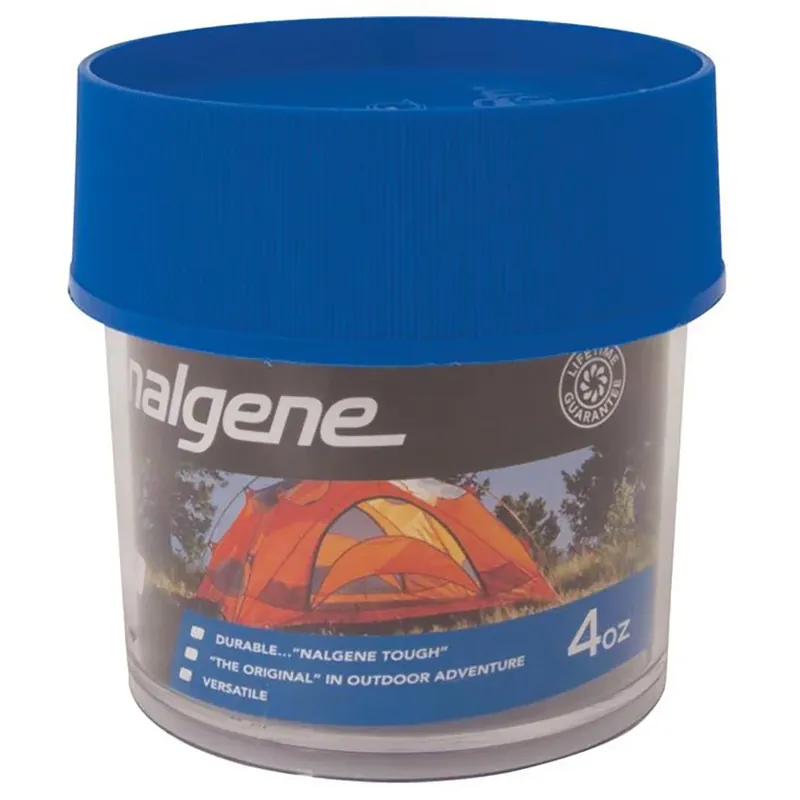 Gecertificeerd Nalgene Wide Mouth Outdoor Opslagcontainer - Helder/Blauw 4 oz.
