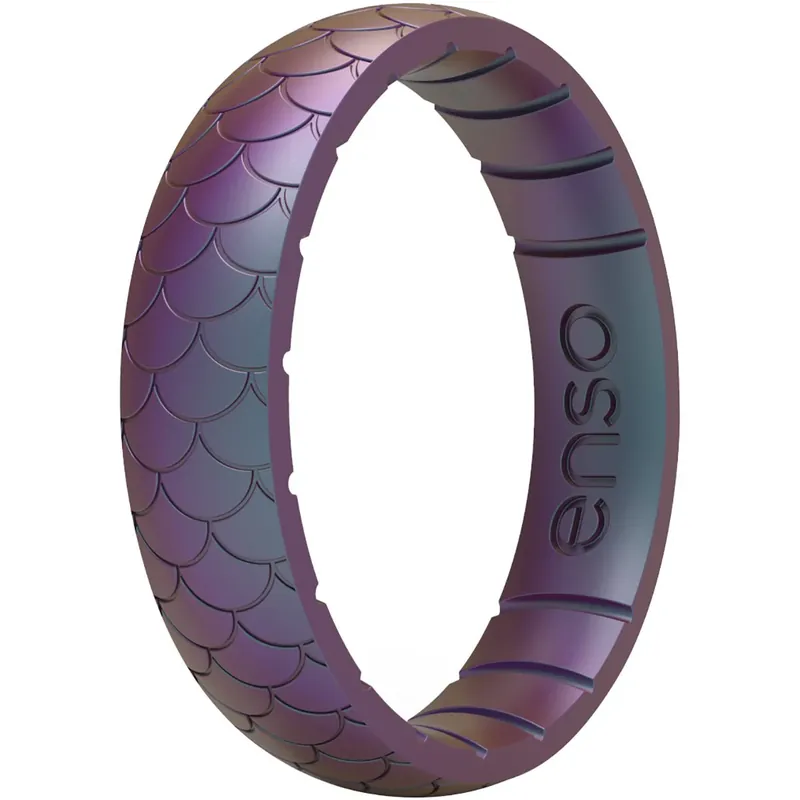 Voordeelprijs Enso Rings Dunne Geëtste Legends Serie Siliconen Ring - 3 - Zeemeermin Schaal