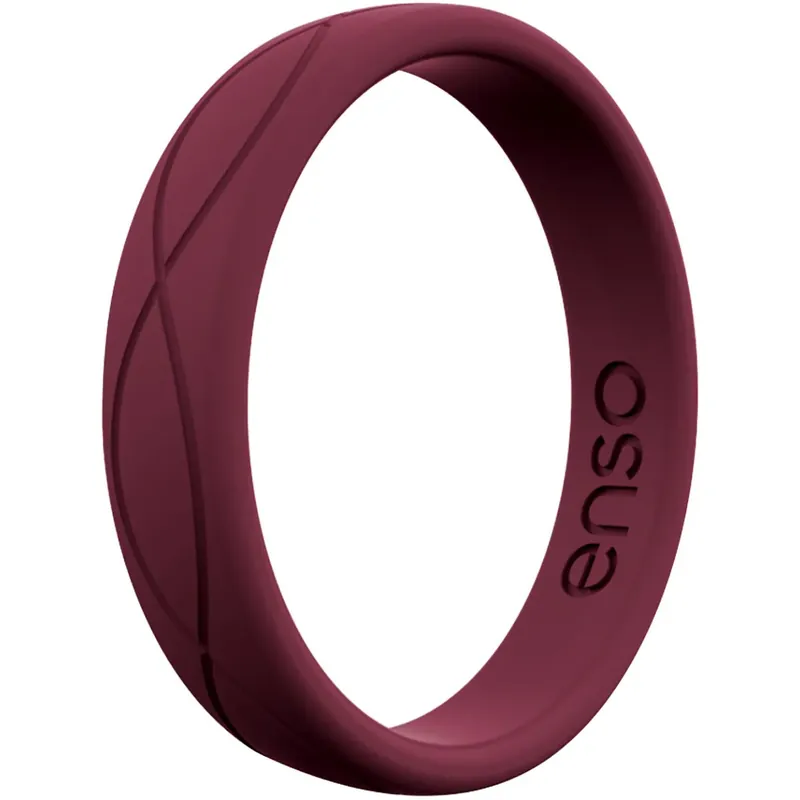Hete Deal Enso Rings Infinity Series Siliconen Ring - Verkrijgbaar in Heren- en Damesmaten Vrouwen - Oxblood