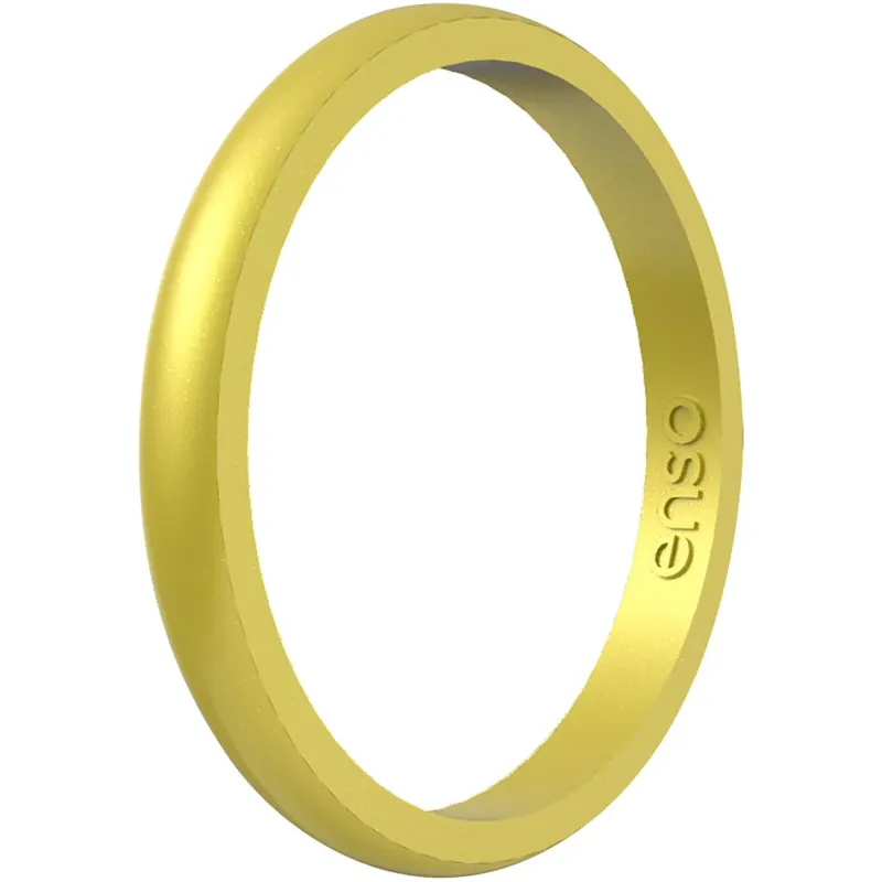 Betaalbaar Enso Rings Halo Birthstone Series Siliconen Ring - Gele Topaas