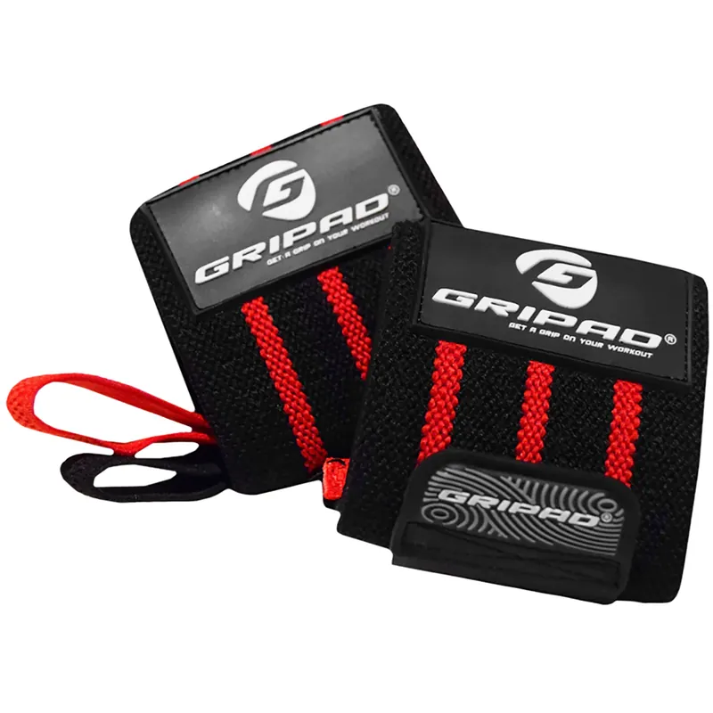 Gripad 12" x 3" Gewichtheffen Ondersteuning Polsbandages Rood Uitverkoop