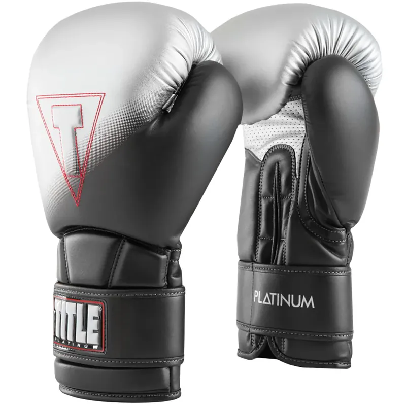 Title Boxing Platinum Proclaim Klittenband Trainingshandschoenen - Zwart/Zilver 12 oz. Superprijs
