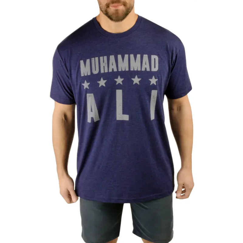 Titel Boks Ali Drievoudig Zwaargewicht Kampioen Legacy T-shirt - Royal Navy S Fabrieksprijs