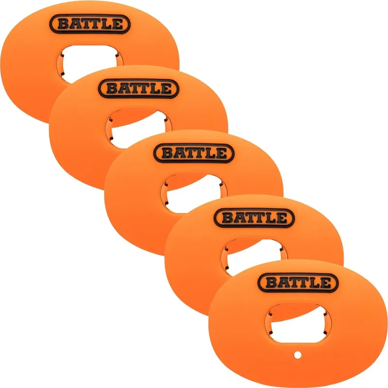 Battle Sports Oxygen Lip Protector Mondbeschermer met Dikke Band 5-Pack - Oranje Laatste Versie
