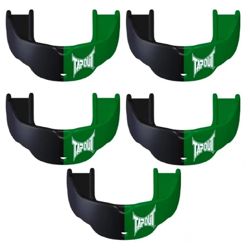 Tapout Jeugd Beschermende Sport Mondbeschermer met Band 5-Pack - Groen/Zwart Dagaanbieding