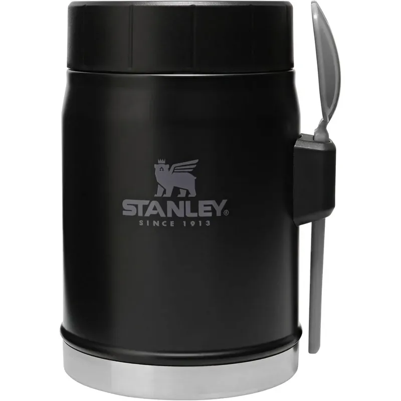 Laatste Kans Stanley Classic 14 oz. Heritage Geïsoleerde Voedselpot met Spork Mat Zwart