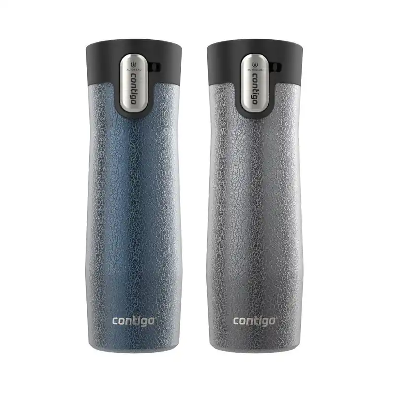 Beste Prijs Contigo 20 oz. West Loop 3.0 Autoseal roestvrijstalen reisbeker 2-pack Kristalblauwe bes/sake