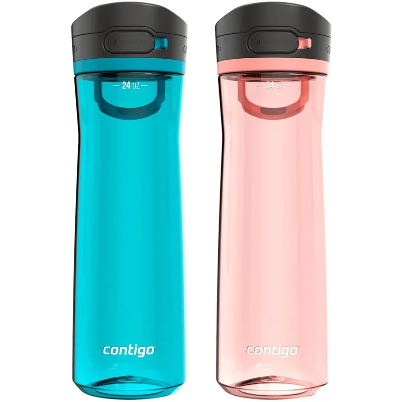 Contigo 24 oz. Jackson 2.0 Tritan Waterfles met AutoPop-deksel 2-Pack Jeneverbes/Roze Limonade Superprijs