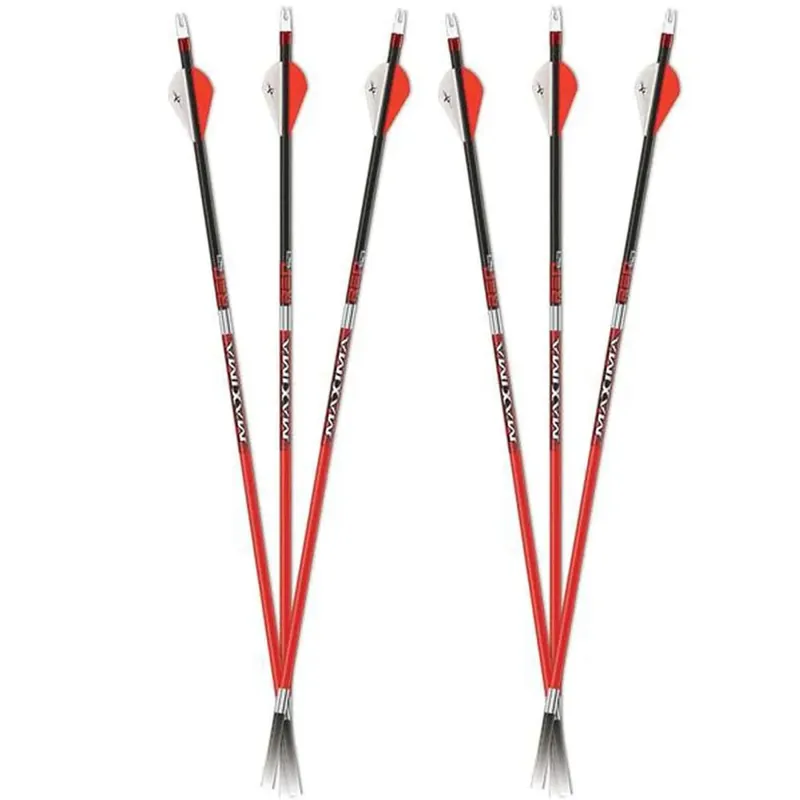 Populair Carbon Express Maxima RED Small Diameter .300 Pijlen 6-Pack - Rood/Zwart
