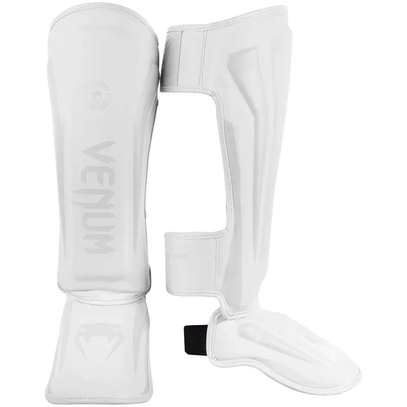 Venum Elite lichtgewicht staande beschermende MMA scheenbeschermers - Wit/Wit XL Korting