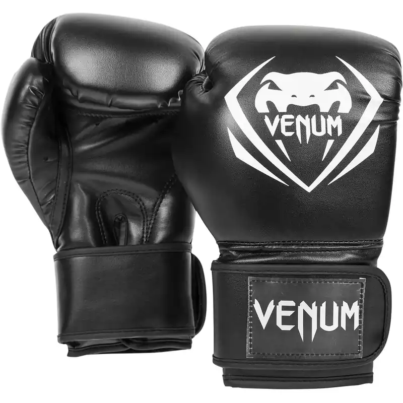 Laatste Kans Venum Synthetische leren Contender bokshandschoenen - Zwart 10 oz.