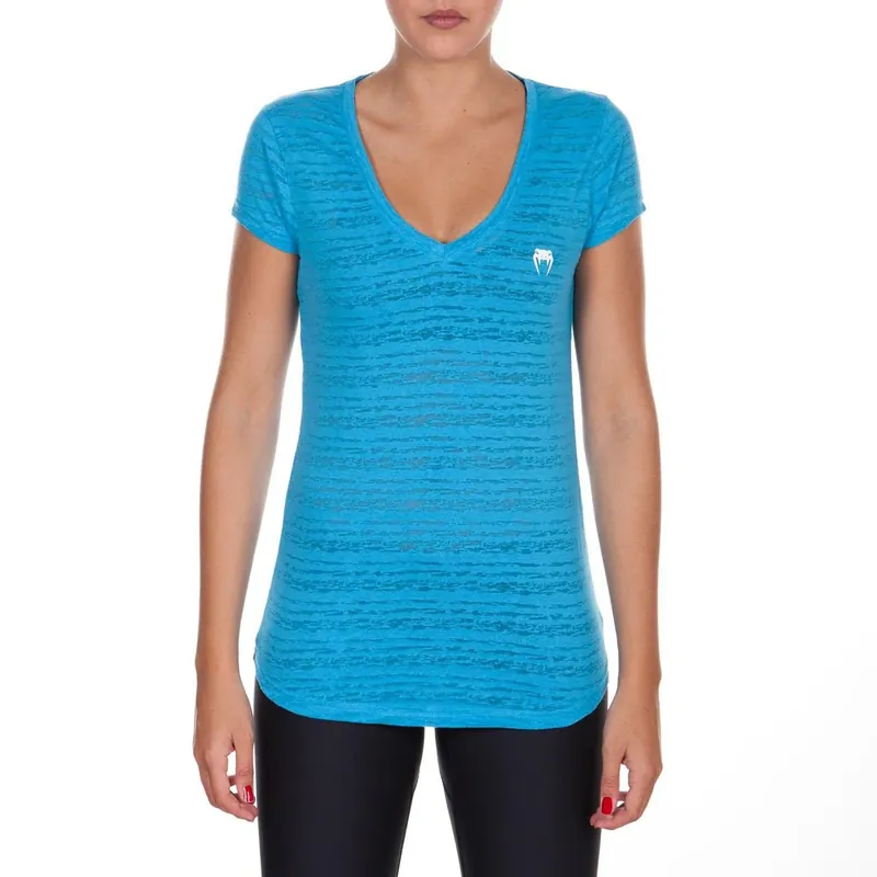 Goedkoop Venum Women's Essential V-hals Athletic T-shirt - Blauw M