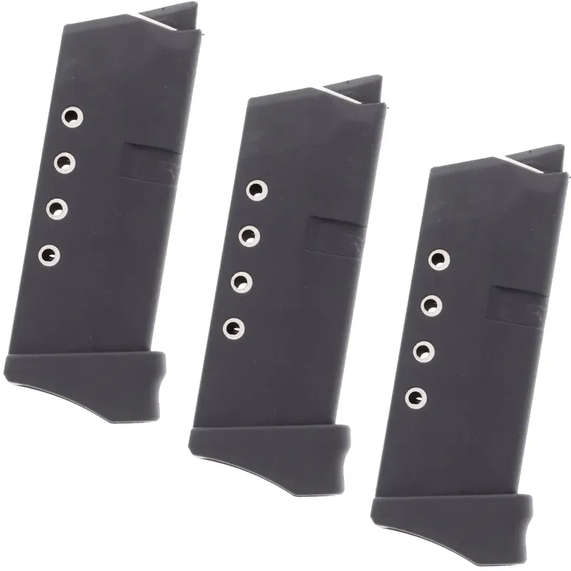ProMag (3-pack) 6-schots magazijn voor GLOCK model 43 G43 9 mm, GLK12, zwart polymeer Voordeelprijs