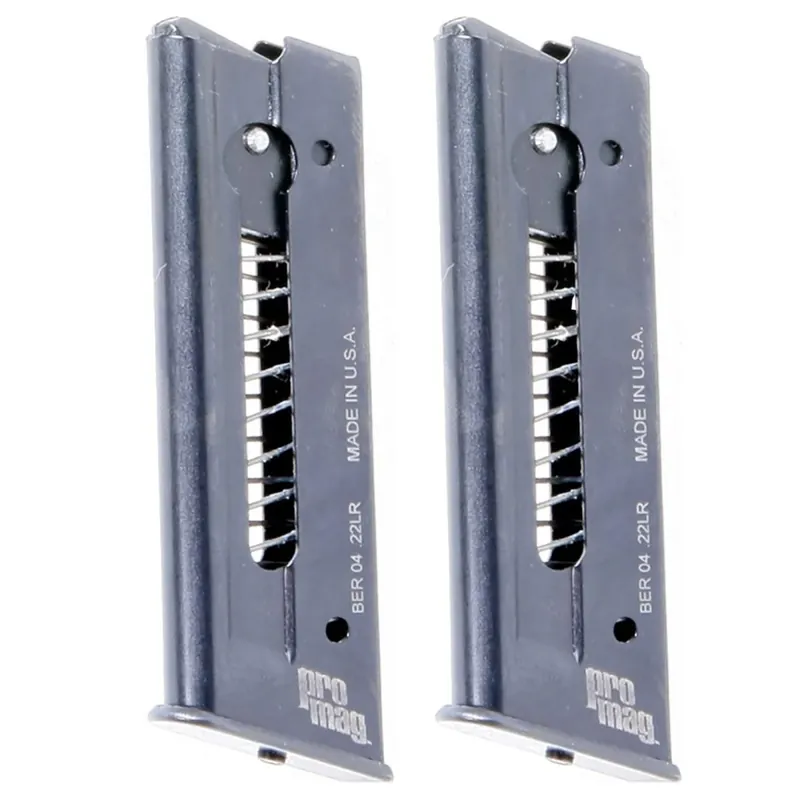 Koopje ProMag (2-pack) Beretta 21A Bobcat .22 LR, 7-schots magazijn, BER 04, blauw staal