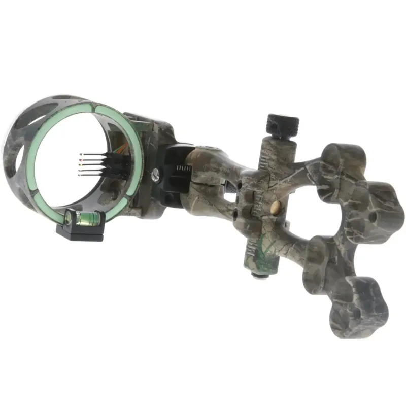 TRUGLO Veros 5-pins boogvizier, verstelbaar voor rechts- en linkshandigen, camouflage, TG5105C Betrouwbaar