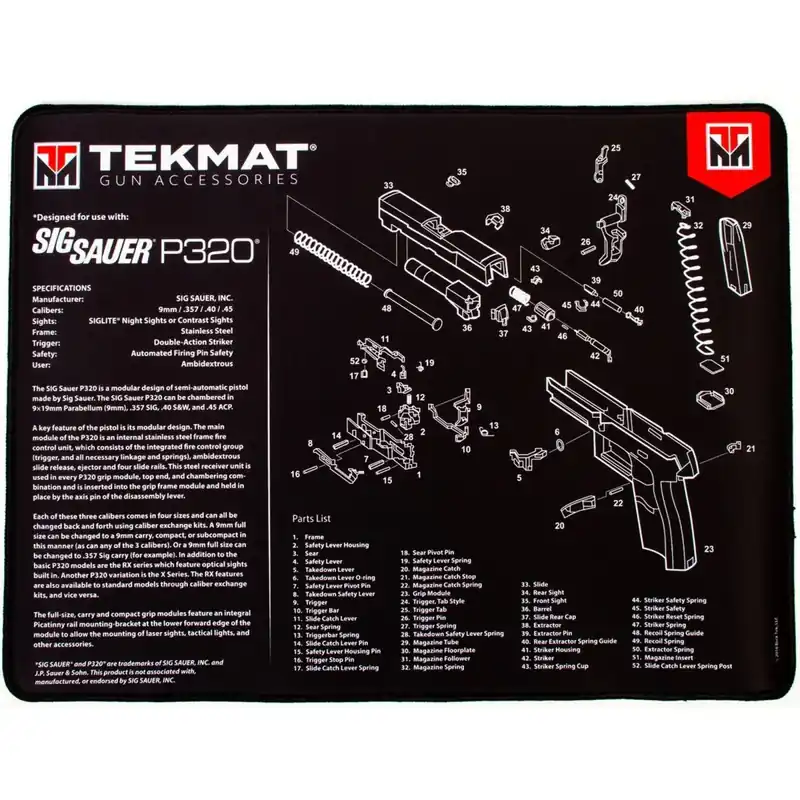 Tijdelijk Beschikbaar TekMat Ultra Premium Wapenreinigingsmat - 20" X 15" - Sig Sauer P320™